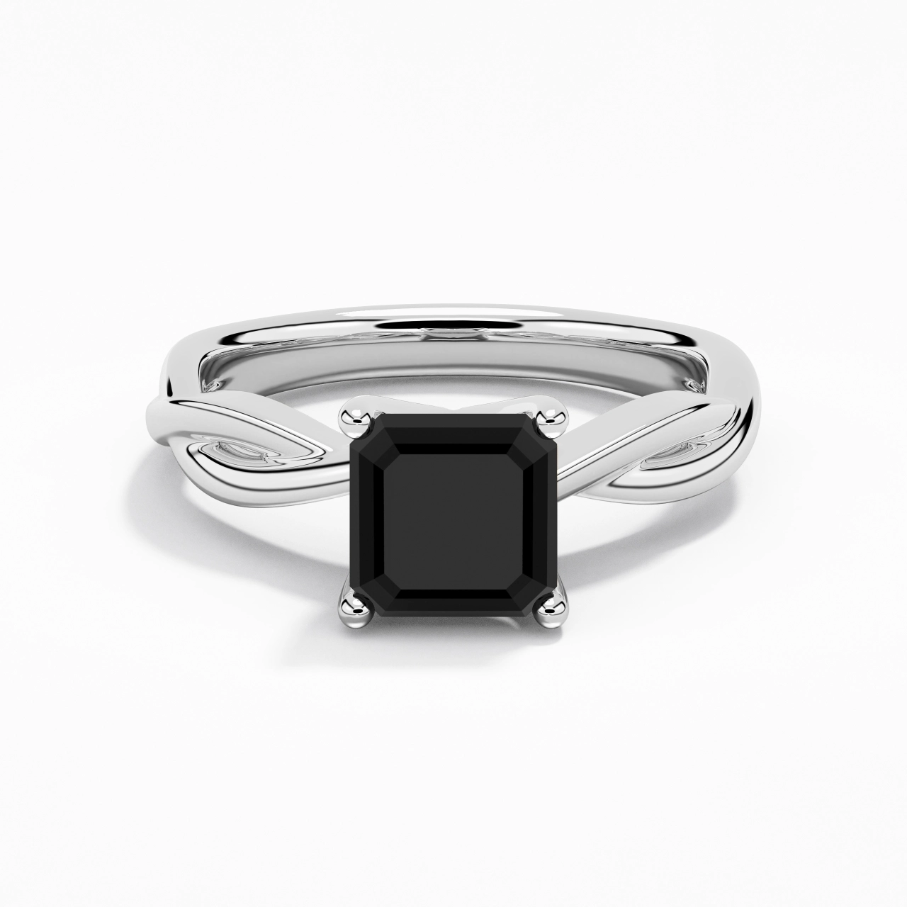 Sobre Asscher 2.00ct Moissanite Zircon cubique Bague de fiançailles