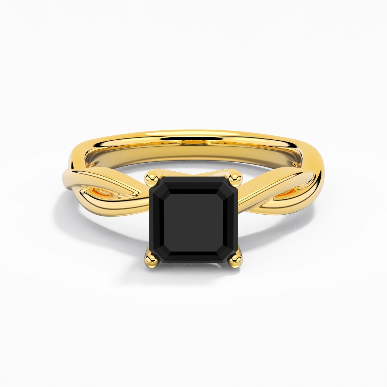 Sobre Asscher 2.00ct Moissanite Zircon cubique Bague de fiançailles