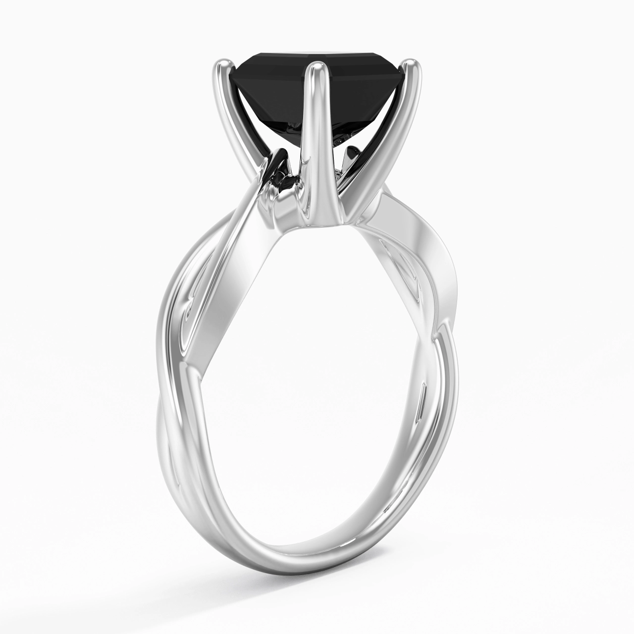 Sobre Asscher 2.00ct Moissanite Zircon cubique Bague de fiançailles