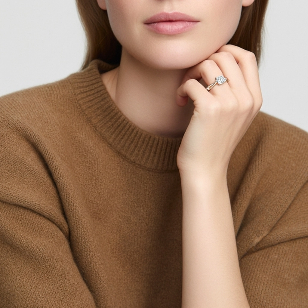 Understated Cushion 1.00ct Moissanite Engagement Ring