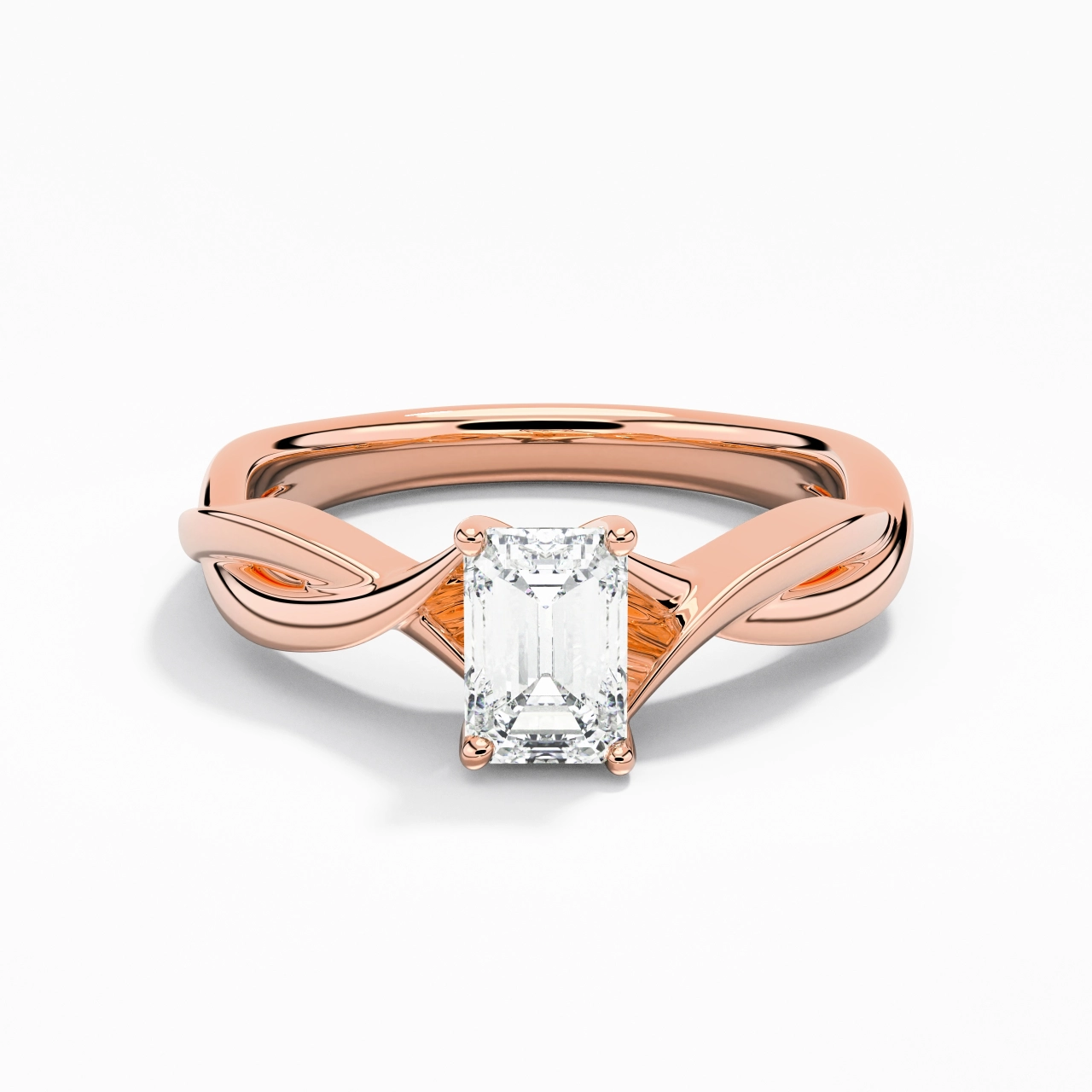 Sobre Émeraude 0.80ct Moissanite Moissanite Bague de fiançailles