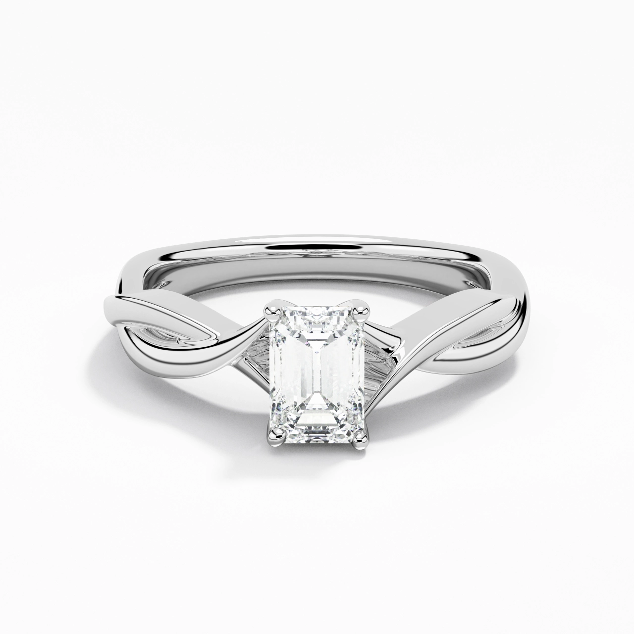 Sobre Émeraude 0.80ct Moissanite Moissanite Bague de fiançailles
