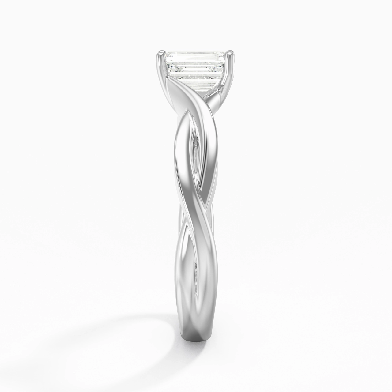 Sobre Émeraude 0.80ct Moissanite Moissanite Bague de fiançailles