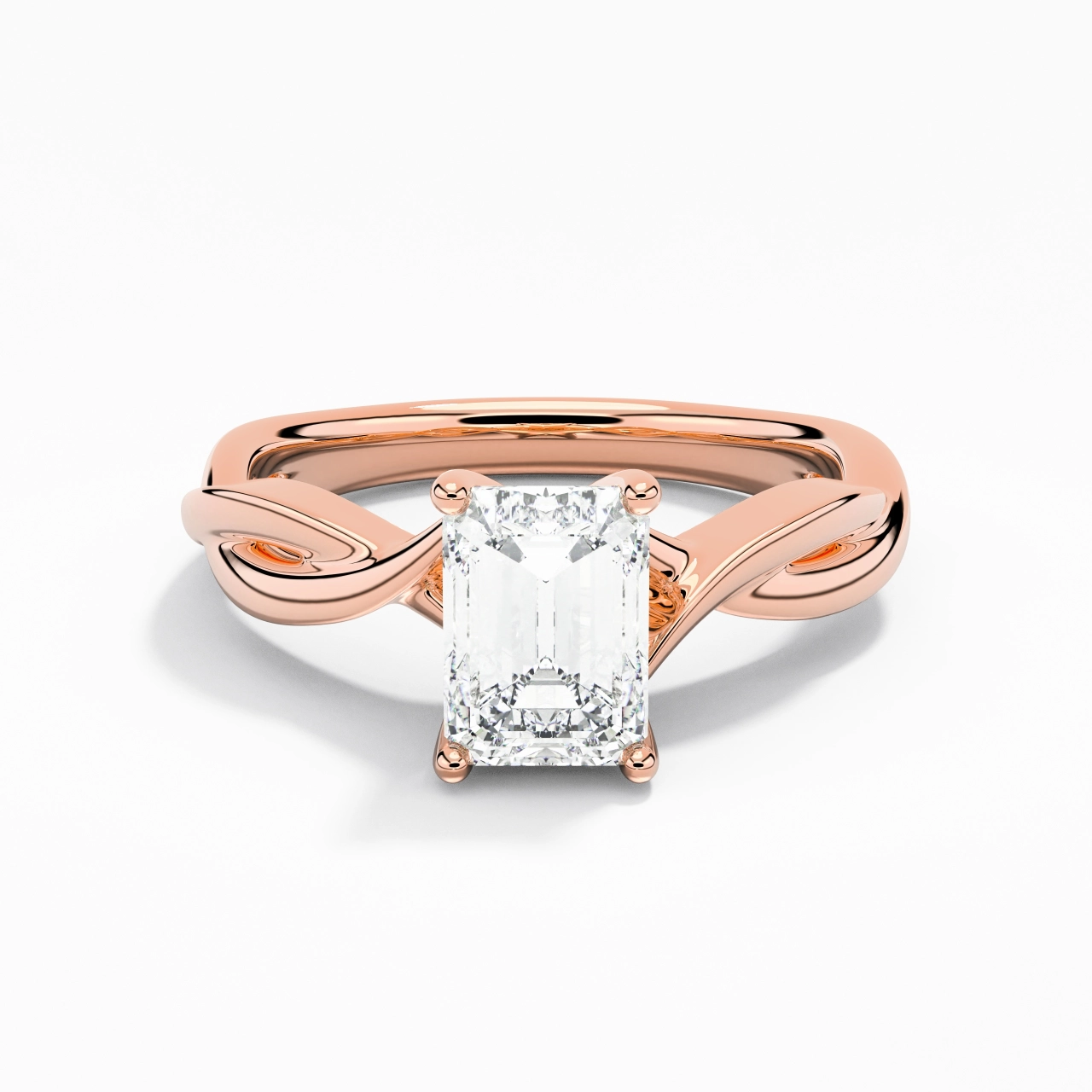 Sobre Émeraude 1.00ct Moissanite Moissanite Bague de fiançailles