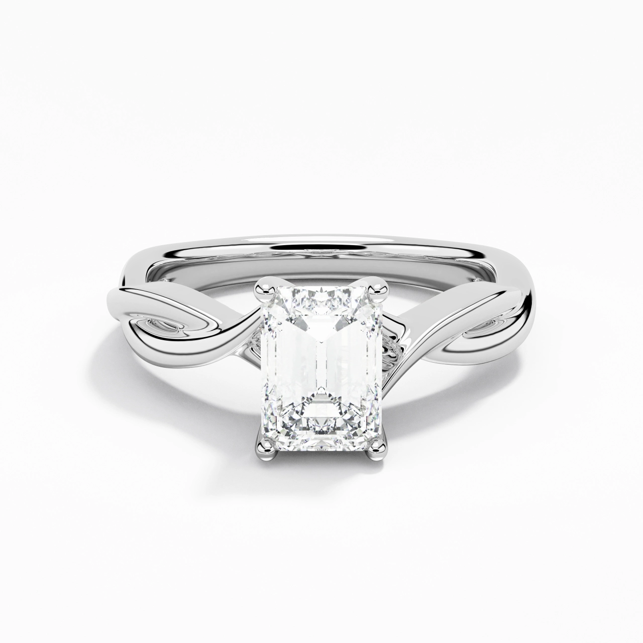 Sobre Émeraude 1.00ct Moissanite Moissanite Bague de fiançailles