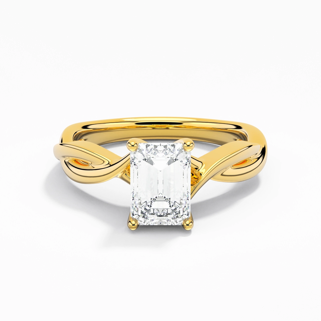 Sobre Émeraude 1.00ct Moissanite Moissanite Bague de fiançailles