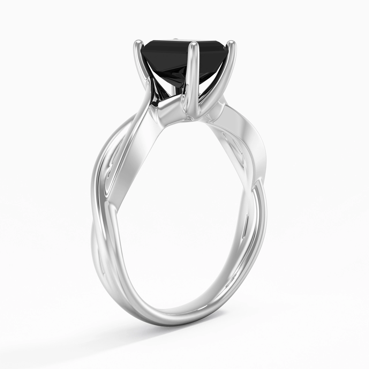 Sobre Émeraude 1.00ct Moissanite Zircon cubique Bague de fiançailles