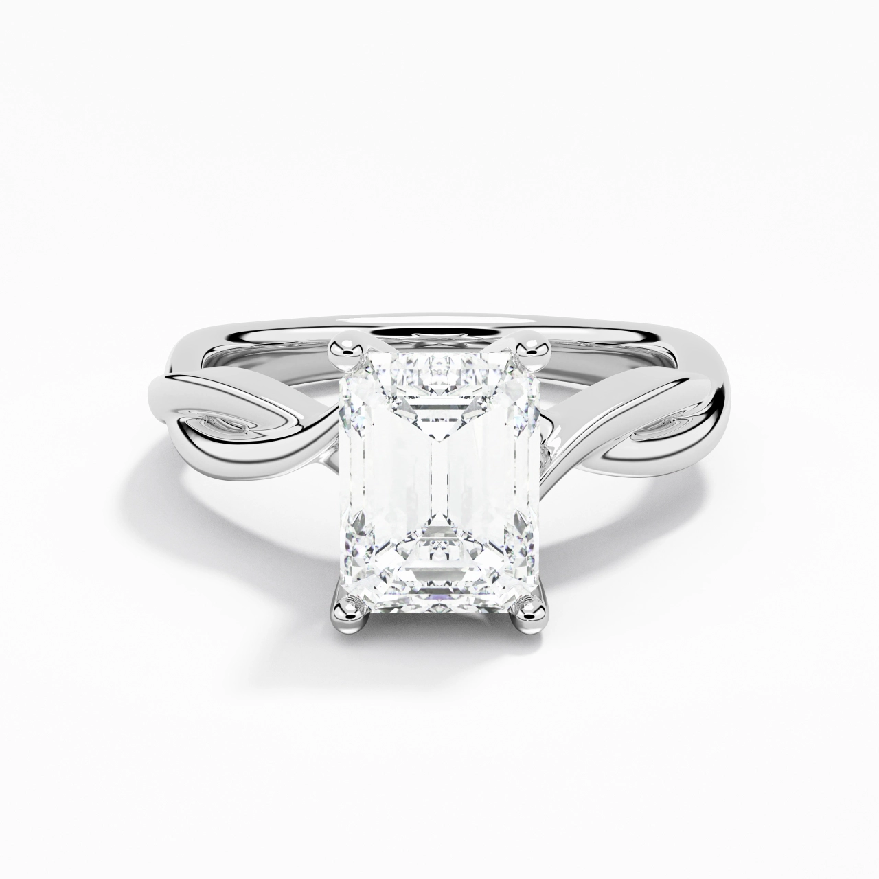 Understated Emerald 2.00ct Moissanite Moissanite Engagement Ring
