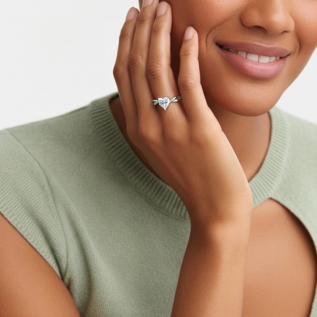 1.00ct Moissanite Bague de fiançailles Argent sterling 925