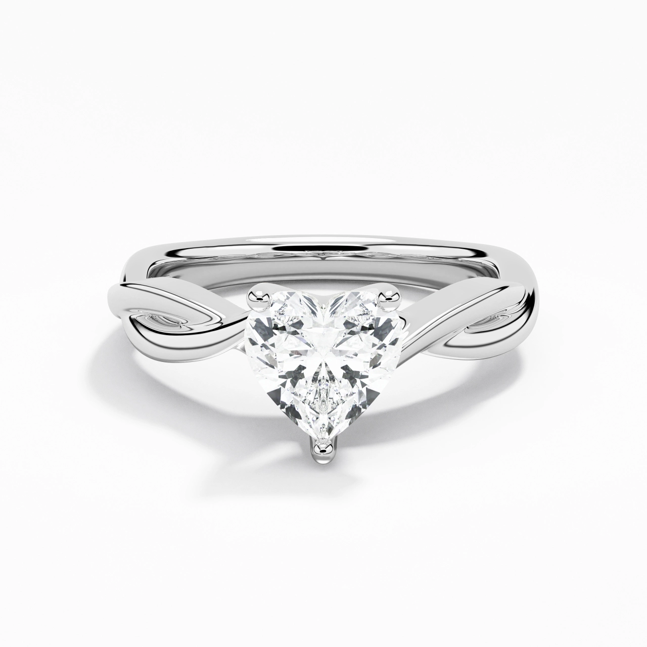 Understated Heart 1.00ct Moissanite Engagement Ring