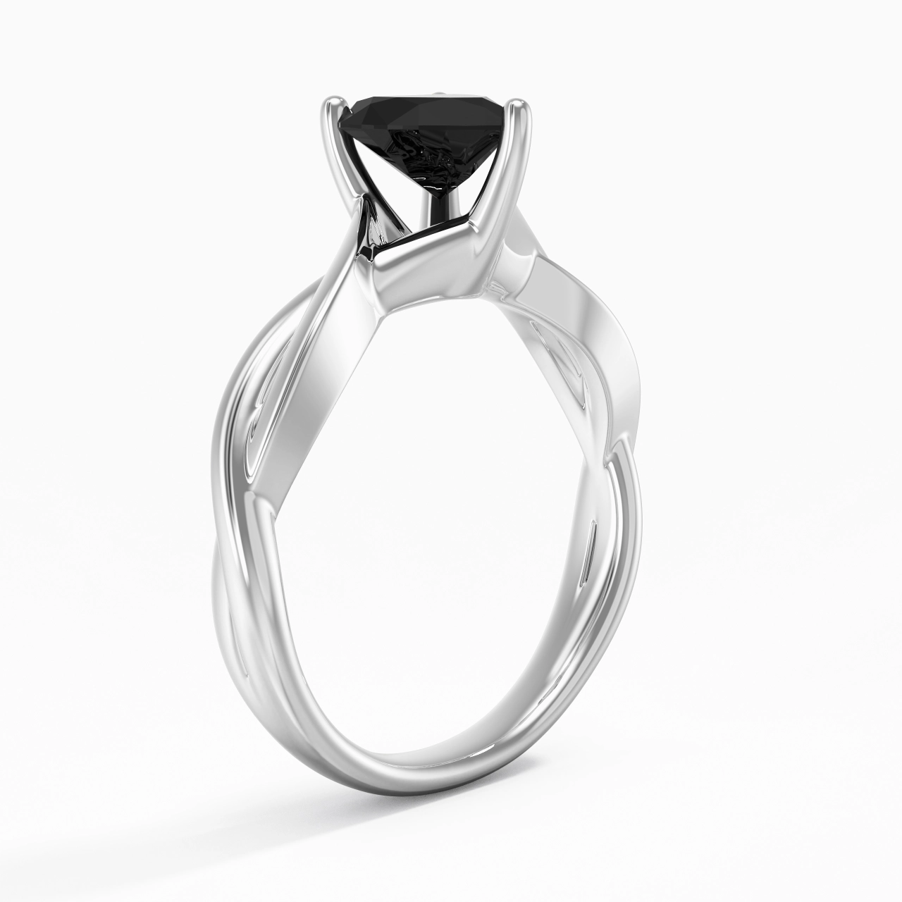 Sobre Cœur 1.00ct Moissanite Zircon cubique Bague de fiançailles