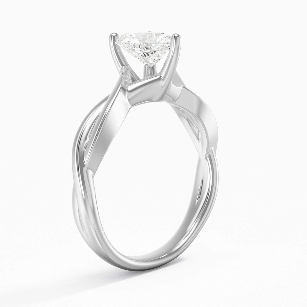 Understated Heart 1.00ct Moissanite Engagement Ring