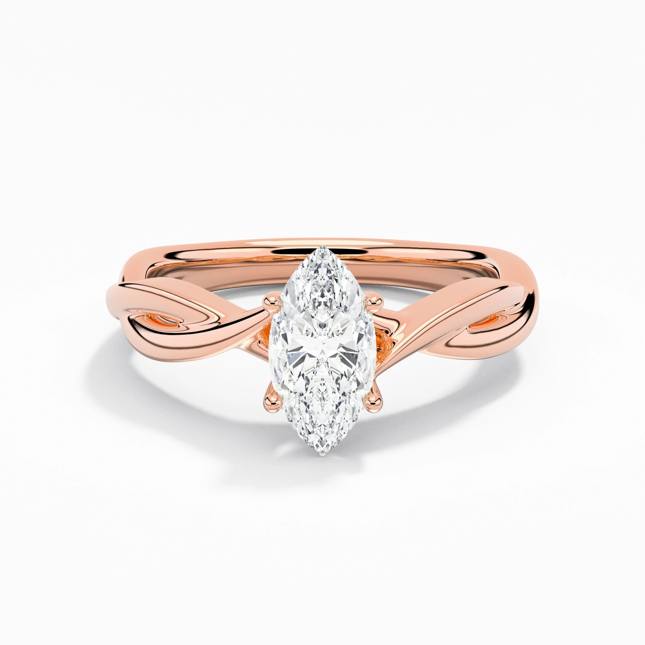 Sobre Marquise 0.80ct Moissanite Moissanite Bague de fiançailles