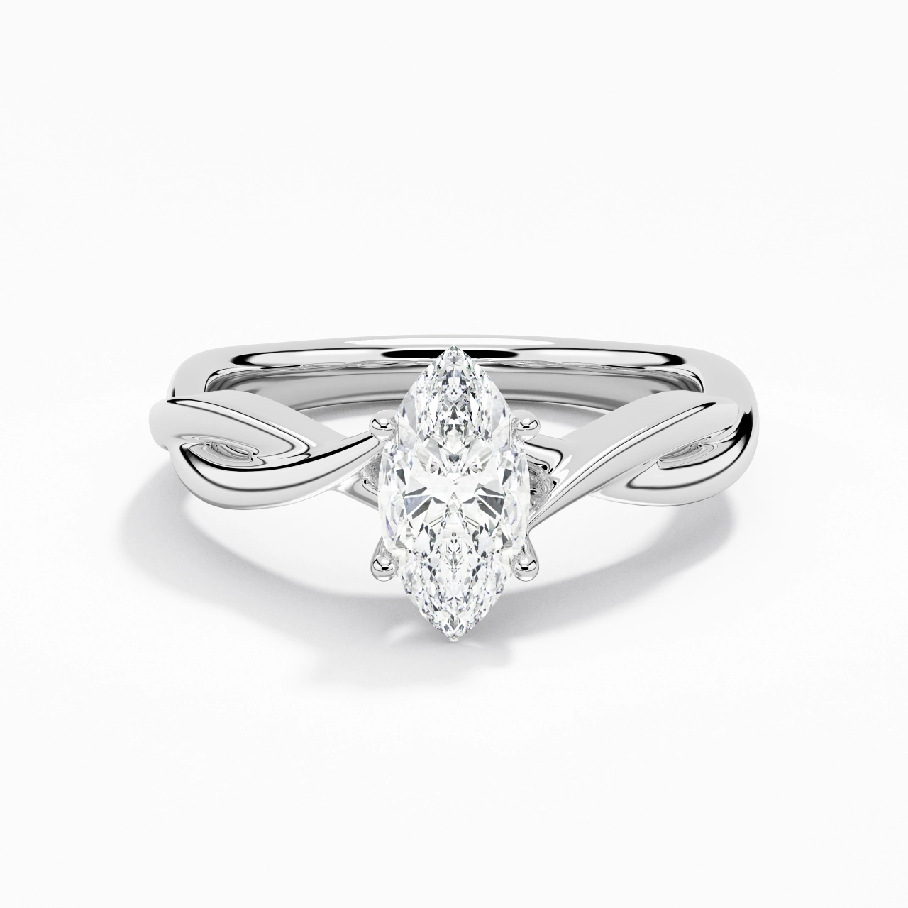 Sobre Marquise 0.80ct Moissanite Moissanite Bague de fiançailles