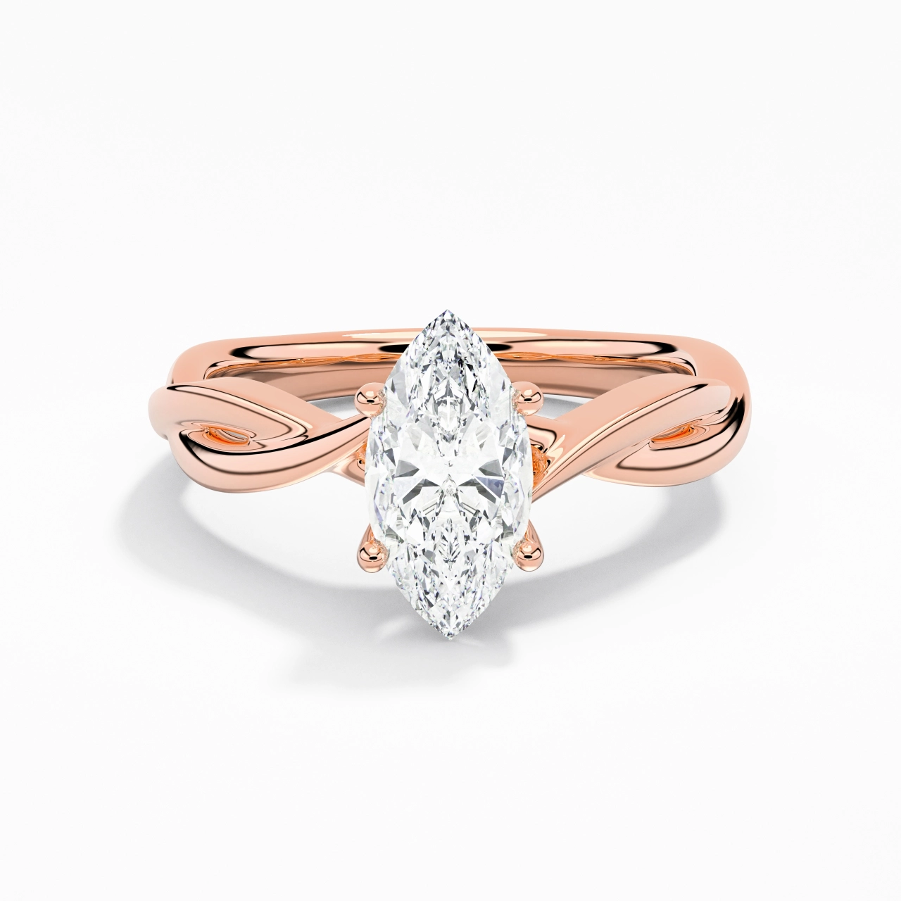 Sobre Marquise 1.00ct Moissanite Moissanite Bague de fiançailles