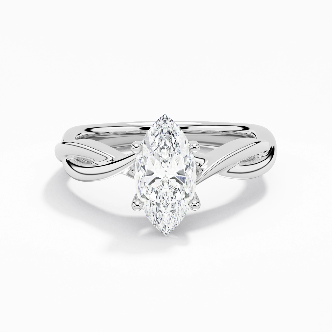Sobre Marquise 1.00ct Moissanite Moissanite Bague de fiançailles