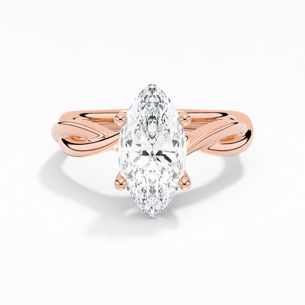Sobre Marquise 2.00ct Moissanite Moissanite Bague de fiançailles
