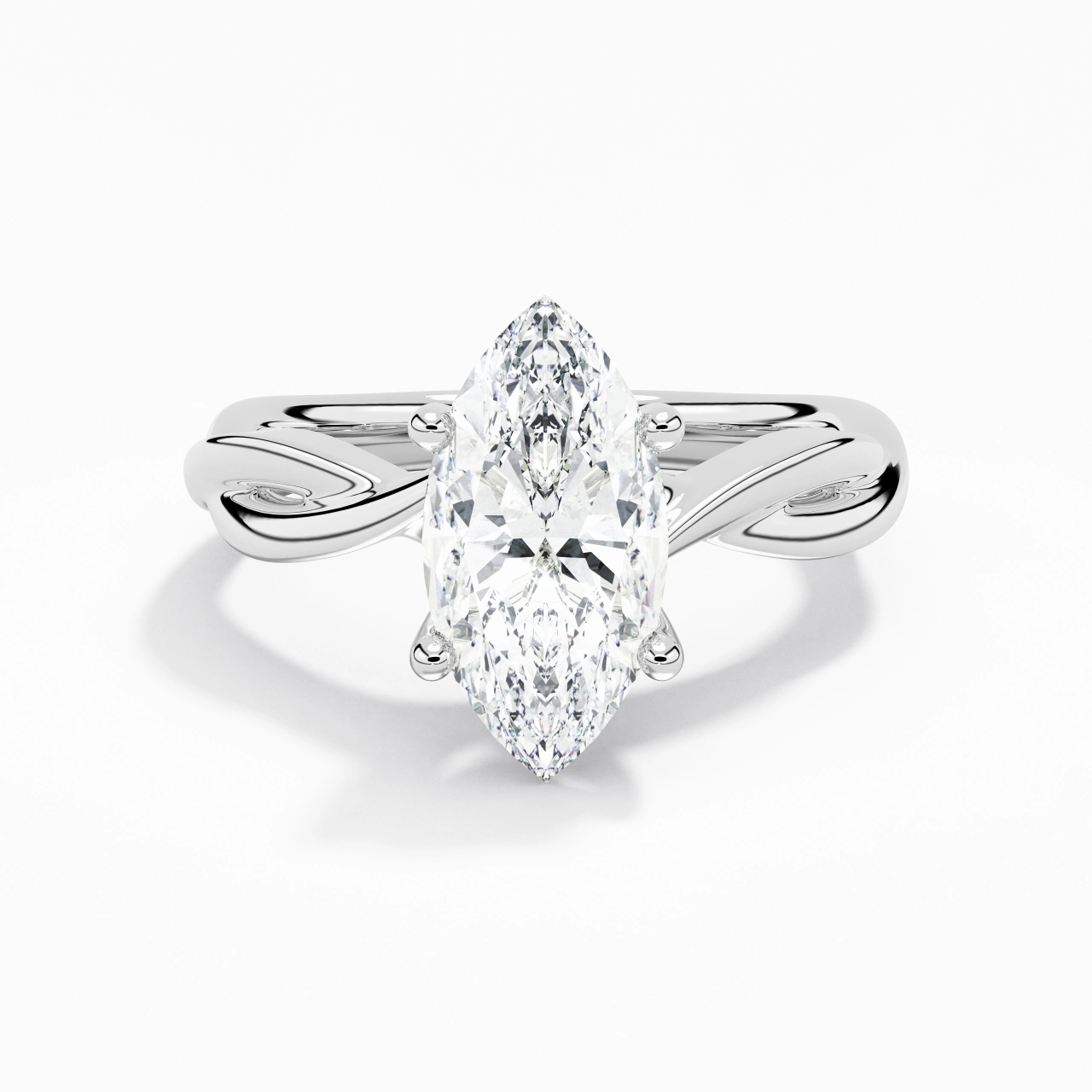Understated Marquise 2.00ct Moissanite Moissanite Engagement Ring