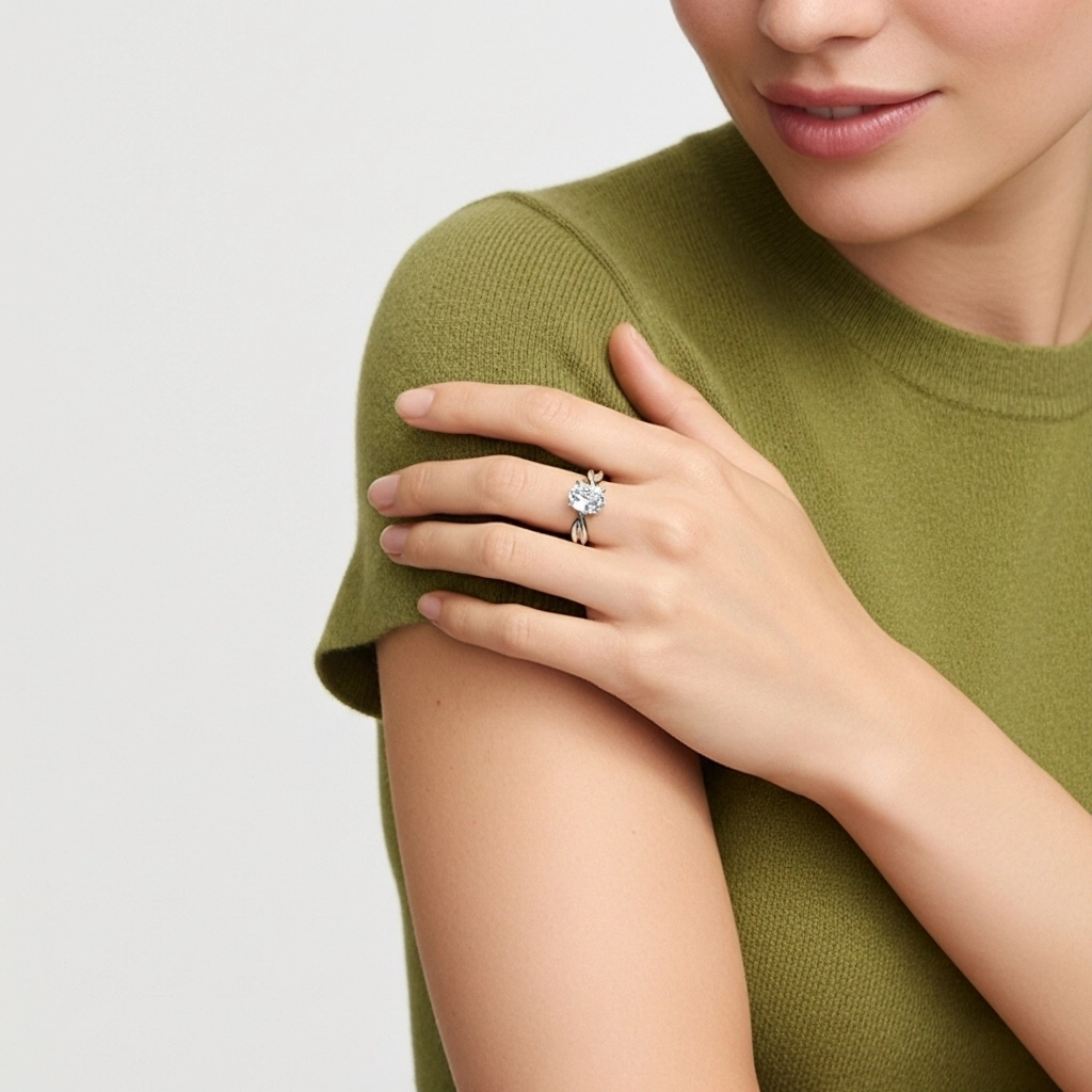 Understated Oval 2.00ct Moissanite Engagement Ring