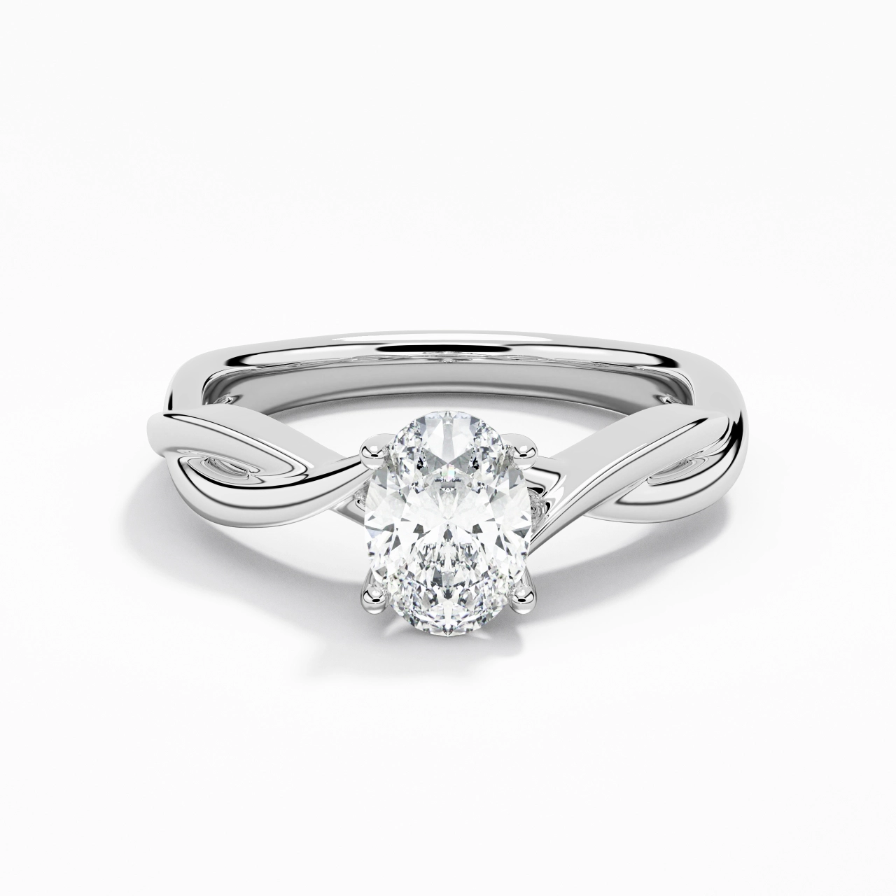 Understated Oval 1.00ct Moissanite Engagement Ring