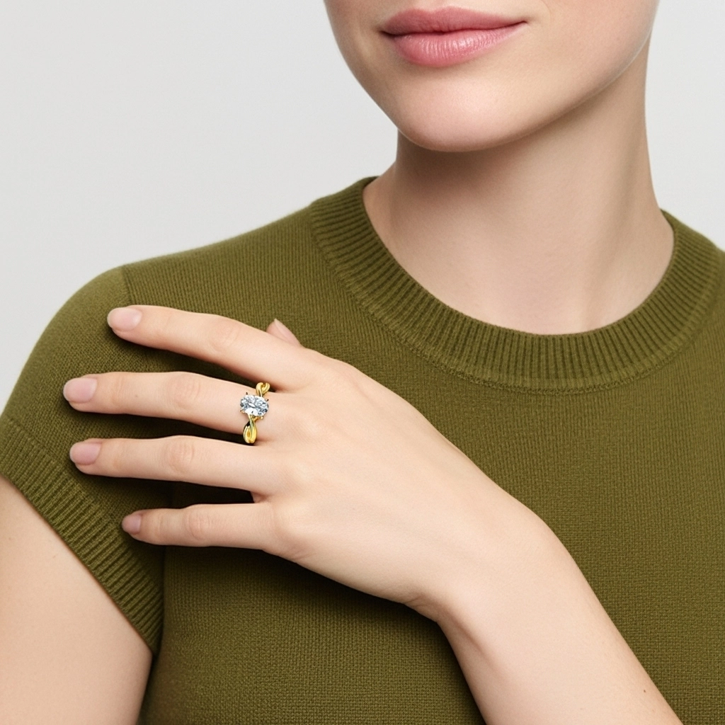 1.50ct Moissanite Engagement Ring 925 Sterling Silver