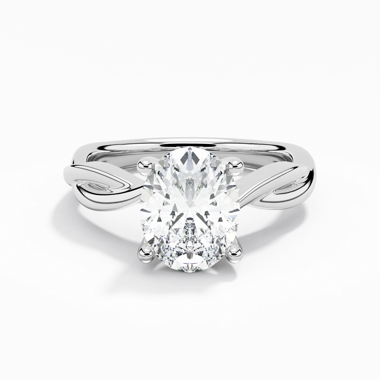 Understated Oval 2.00ct Moissanite Engagement Ring