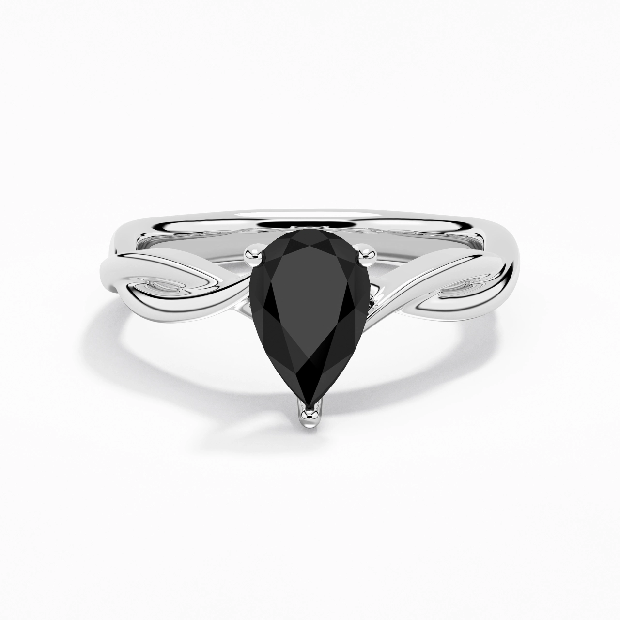 Sobre Poire 1.50ct Moissanite Zircon cubique Bague de fiançailles