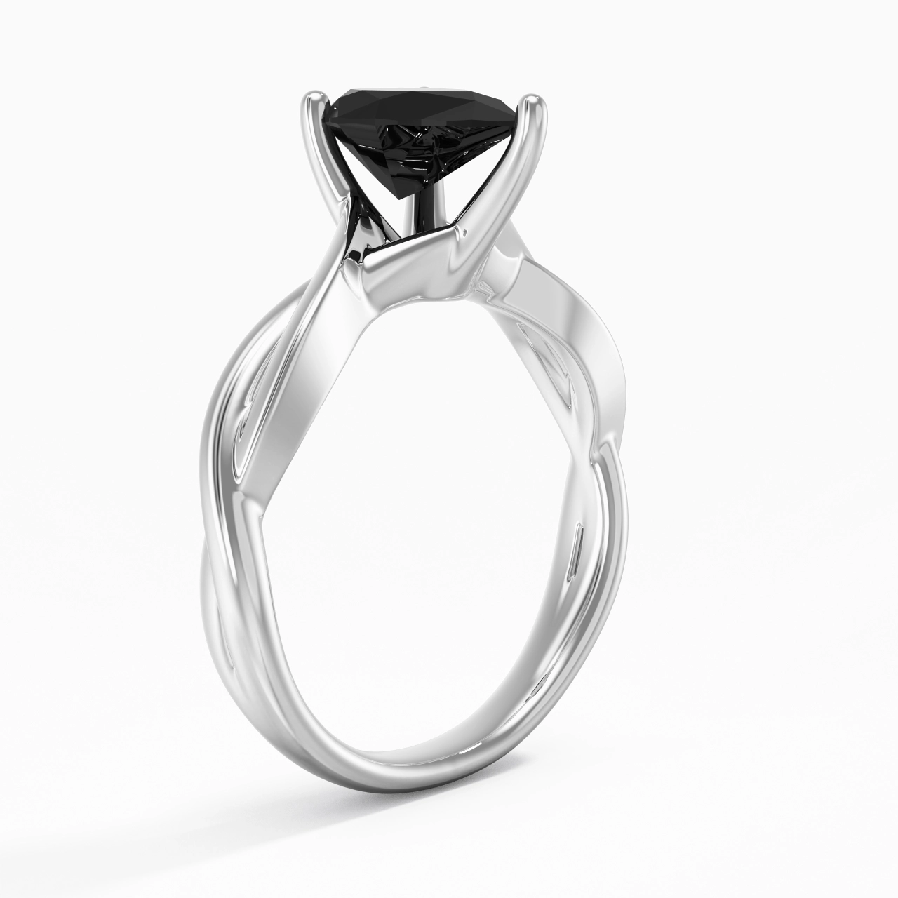 Sobre Poire 1.50ct Moissanite Zircon cubique Bague de fiançailles