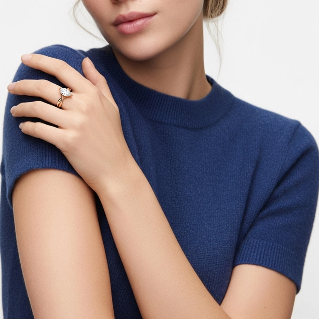 Understated Pear 1.00ct Moissanite Engagement Ring