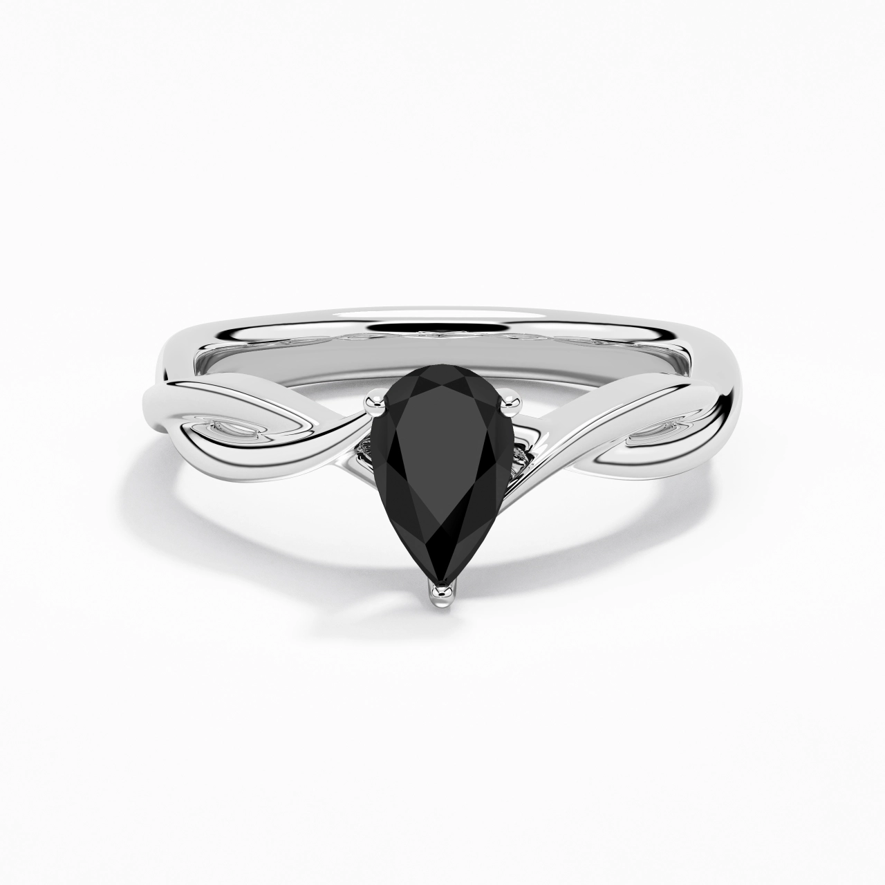 Sobre Poire 1.00ct Moissanite Zircon cubique Bague de fiançailles
