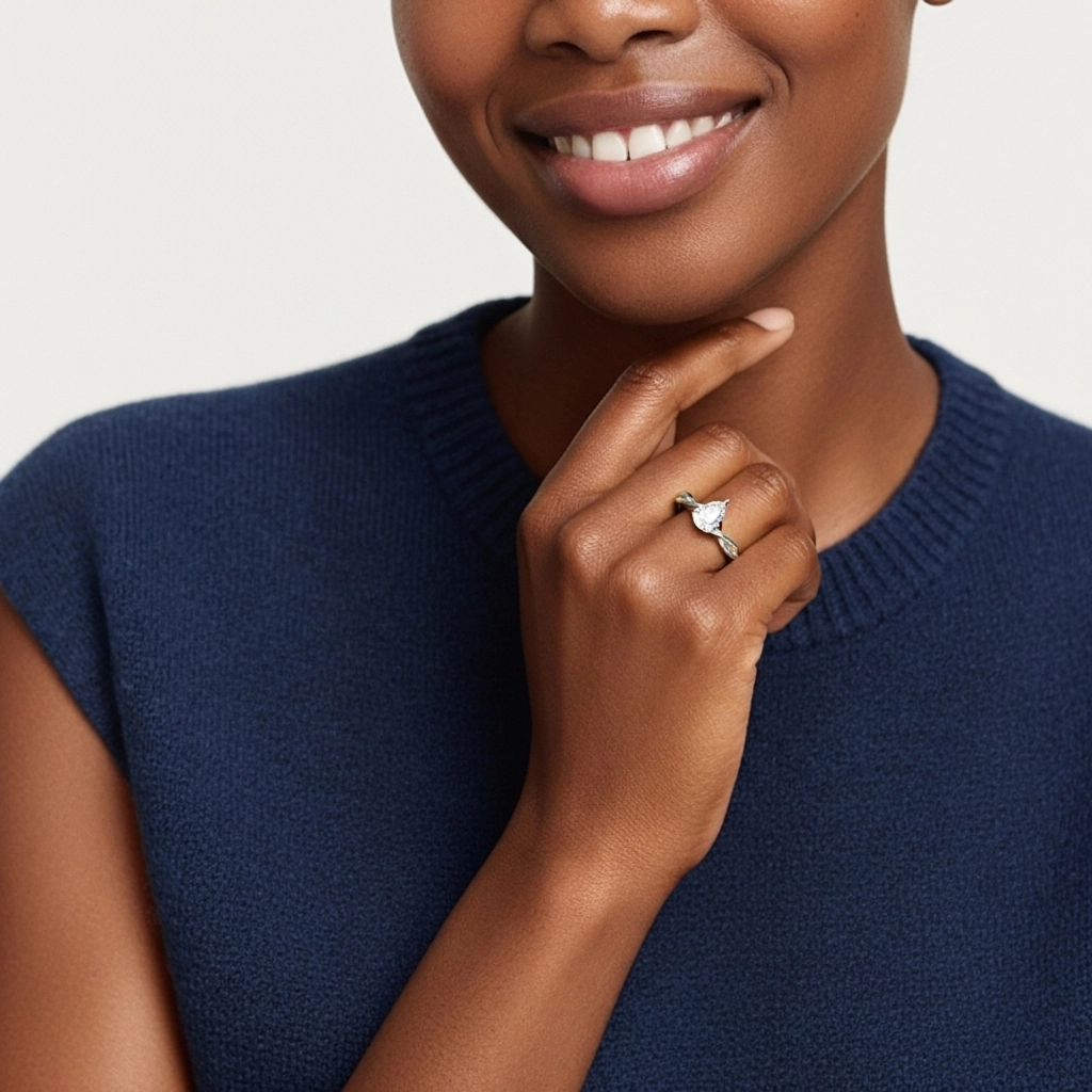 1.50ct Moissanite Engagement Ring 925 Sterling Silver