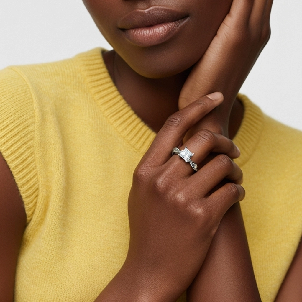 2.00ct Moissanite Engagement Ring 925 Sterling Silver