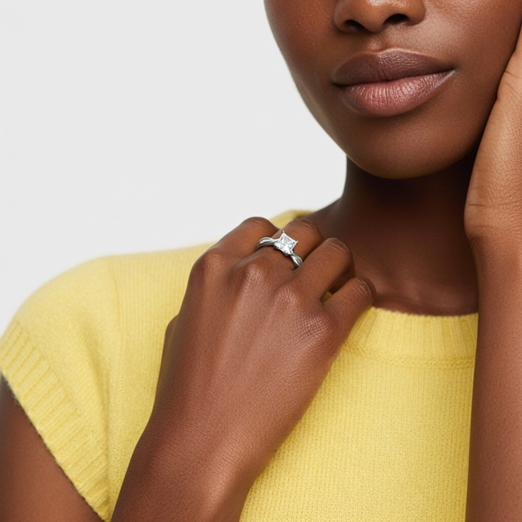 2.00ct Moissanite Engagement Ring 925 Sterling Silver