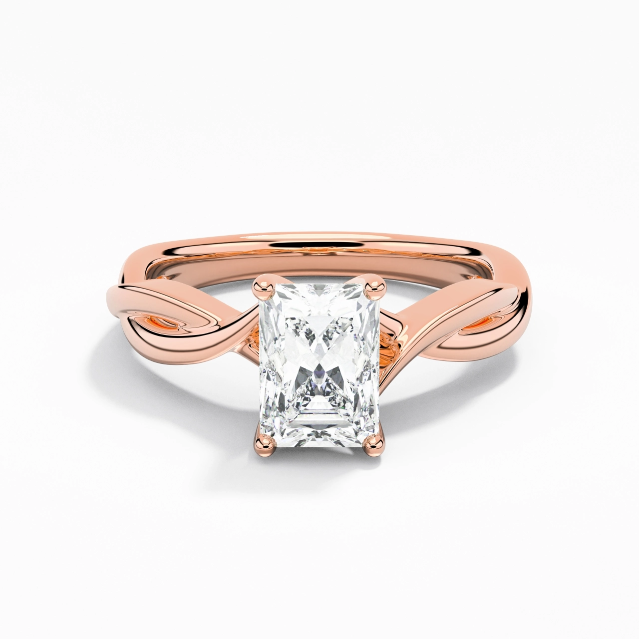 Sobre Radiant 1.00ct Moissanite Moissanite Bague de fiançailles