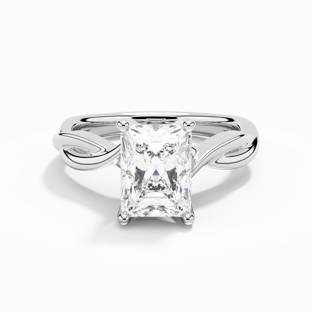 Understated Radiant 2.00ct Moissanite Moissanite Engagement Ring