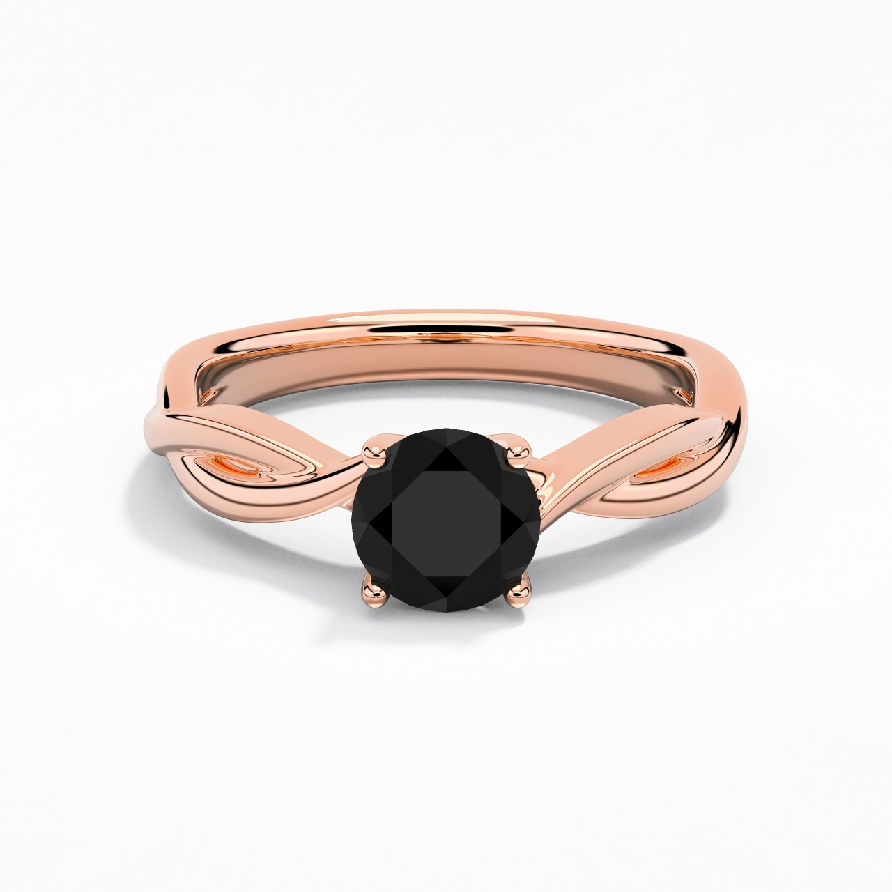 Sobre Rond 1.00ct Moissanite Zircon cubique Bague de fiançailles