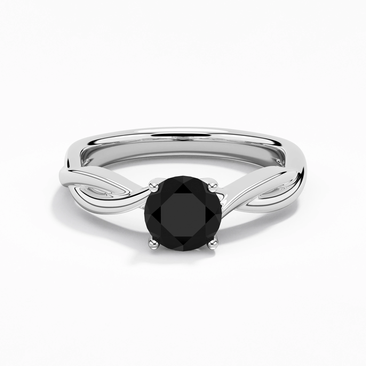 Sobre Rond 1.00ct Moissanite Zircon cubique Bague de fiançailles