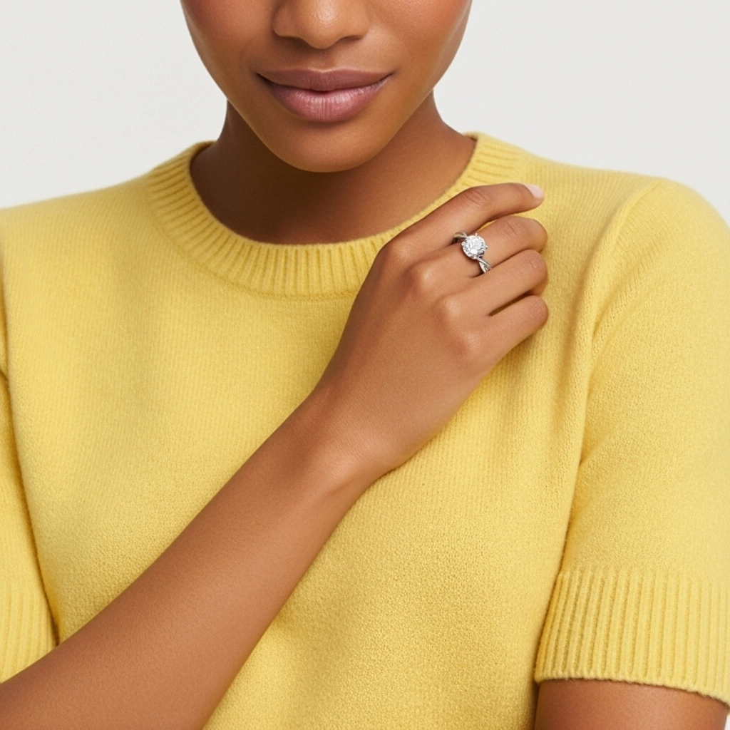 Understated Round 1.00ct Moissanite Engagement Ring