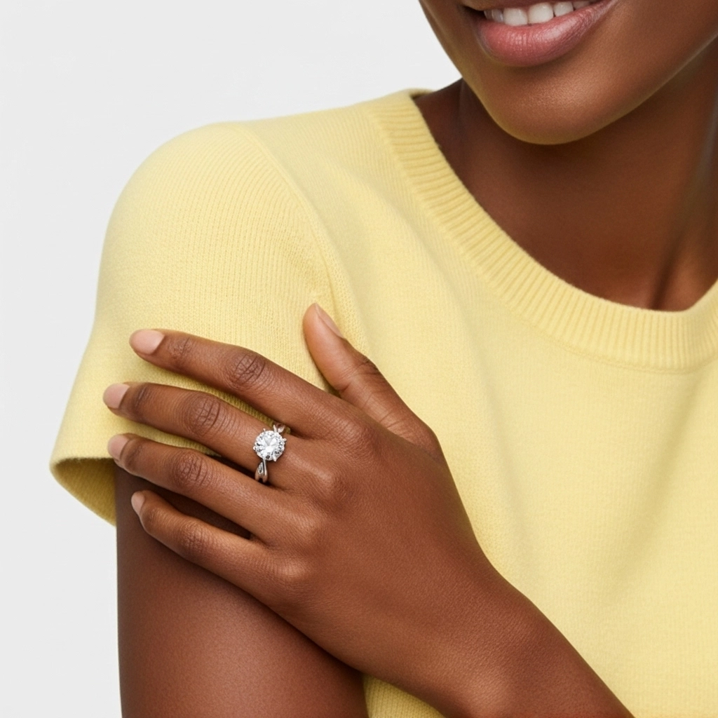 Understated Round 1.00ct Moissanite Engagement Ring