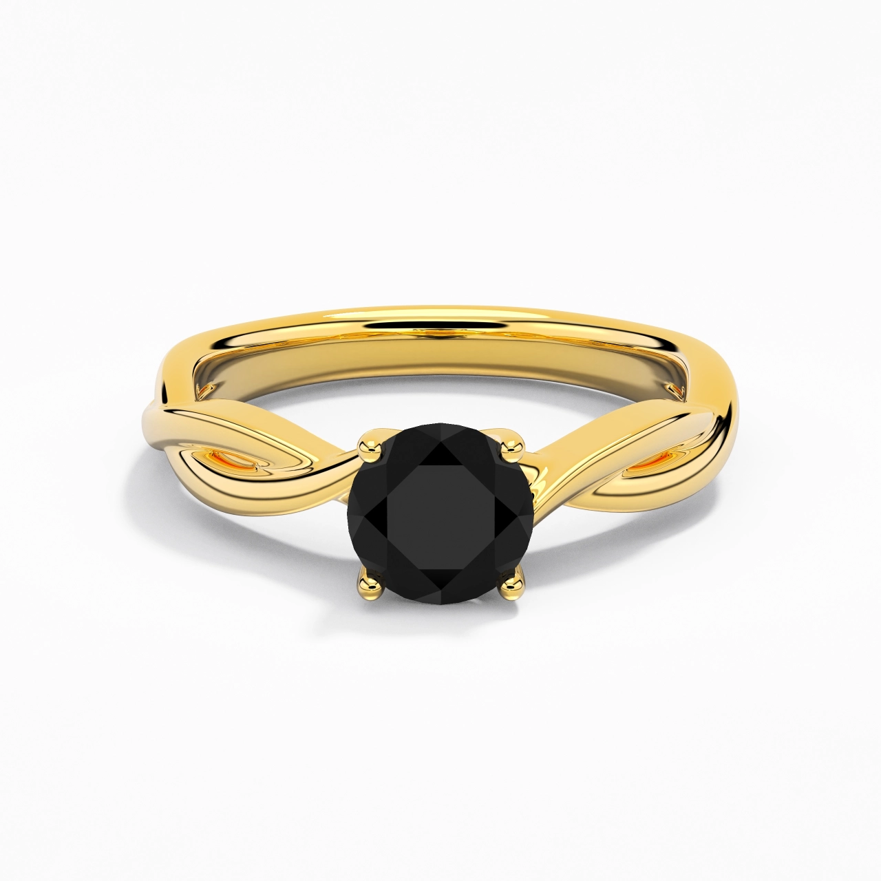 Sobre Rond 1.00ct Moissanite Zircon cubique Bague de fiançailles