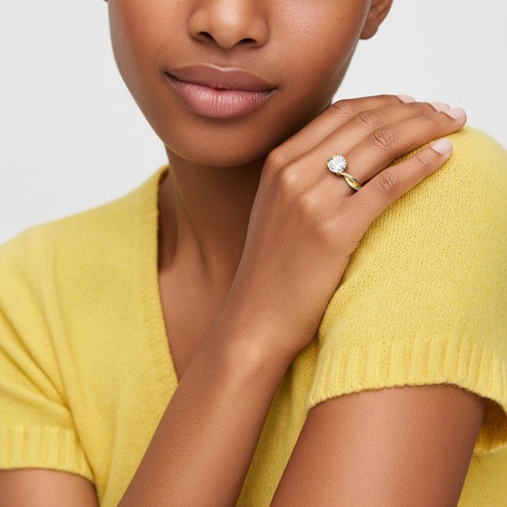 1.00ct Moissanite Bague de fiançailles Argent sterling 925