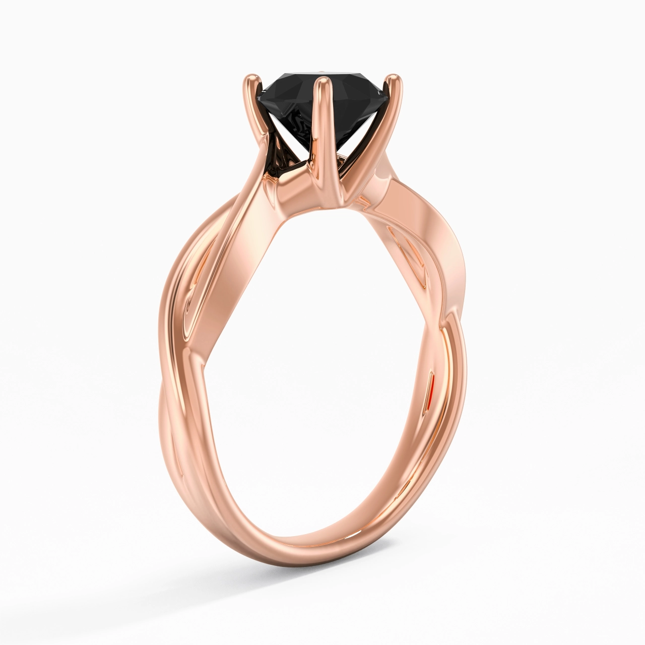 Sobre Rond 1.00ct Moissanite Zircon cubique Bague de fiançailles