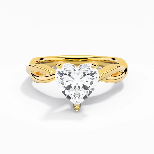 1.50ct Cœur Moissanite Bague de fiançailles Argent sterling 925 Solitaire Sobre Croisé