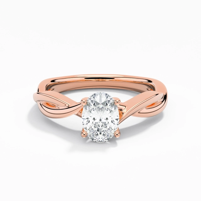 1.00ct Oval Moissanite Engagement Ring 925 Sterling Silver Solitaire Understated Crossover