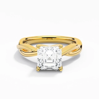 Understated Asscher 1.50ct Moissanite Engagement Ring