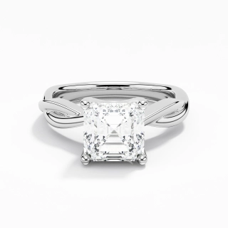 Understated Asscher 2.00ct Moissanite Engagement Ring