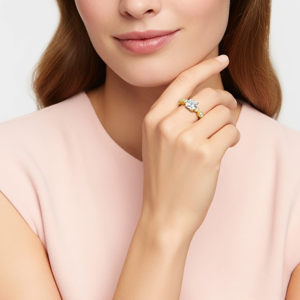 1.00ct Moissanite Bague de fiançailles Argent sterling 925