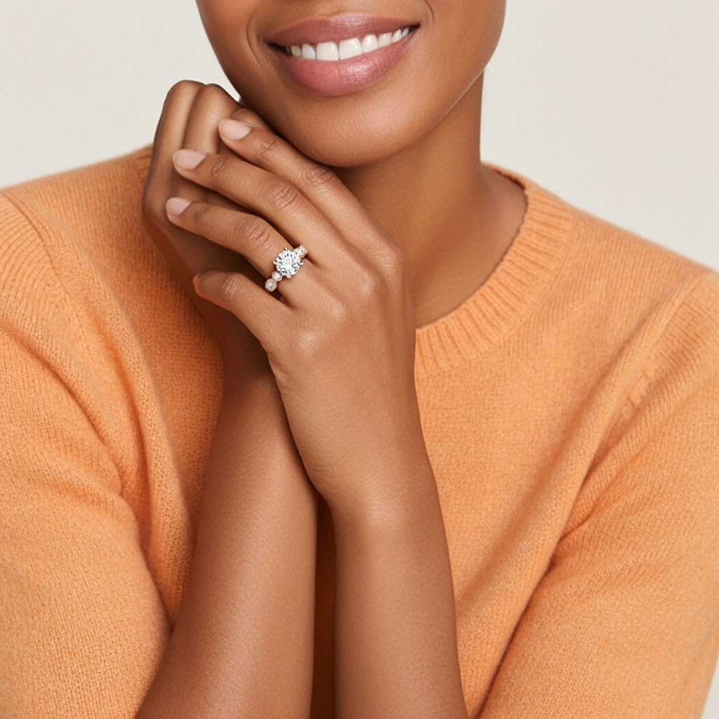 2.00ct Moissanite Engagement Ring 925 Sterling Silver