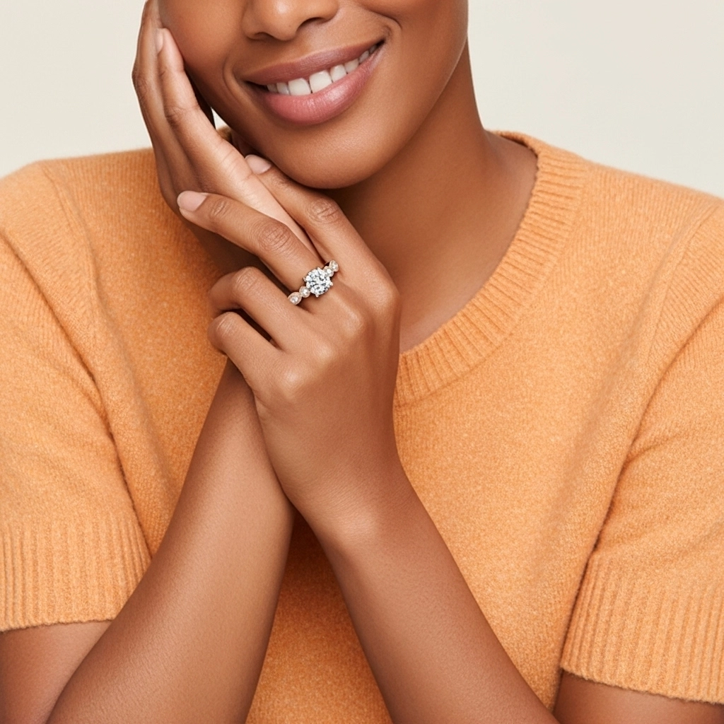 2.00ct Moissanite Engagement Ring 925 Sterling Silver