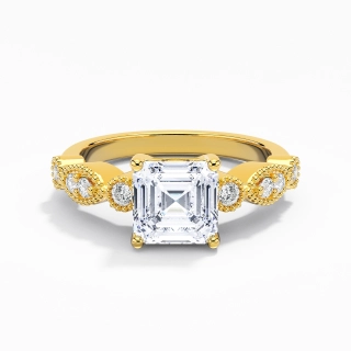 Retro Asscher 1.50ct Moissanite Engagement Ring